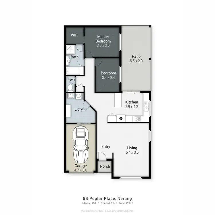 Floorplan of Homely semi-detached listing, 5B Poplar Place, Nerang QLD 4211