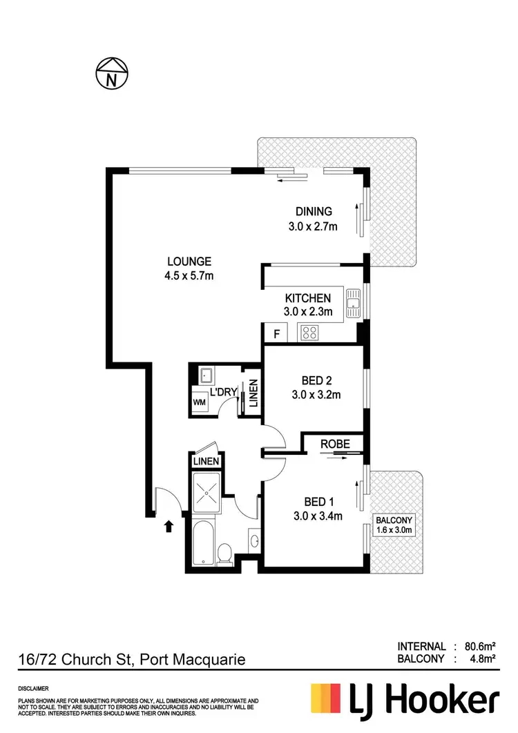 Floorplan of Homely unit listing, 16/72 Church Street, Port Macquarie NSW 2444