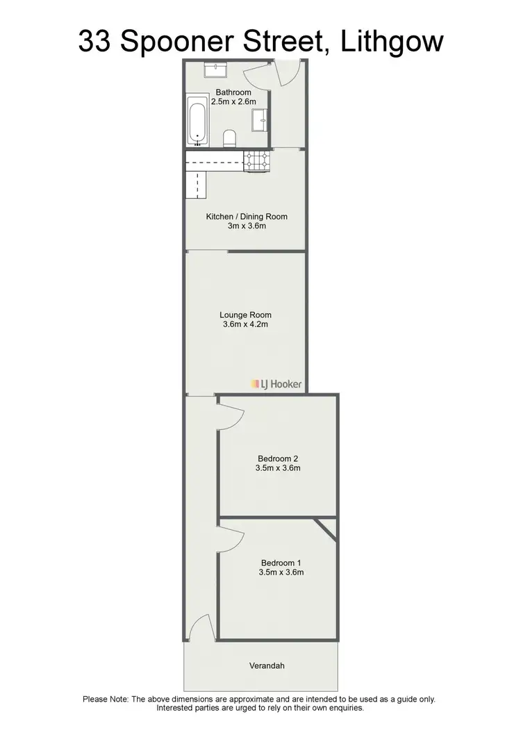 Floorplan of Homely semi-detached listing, 33 Spooner Street, Lithgow NSW 2790
