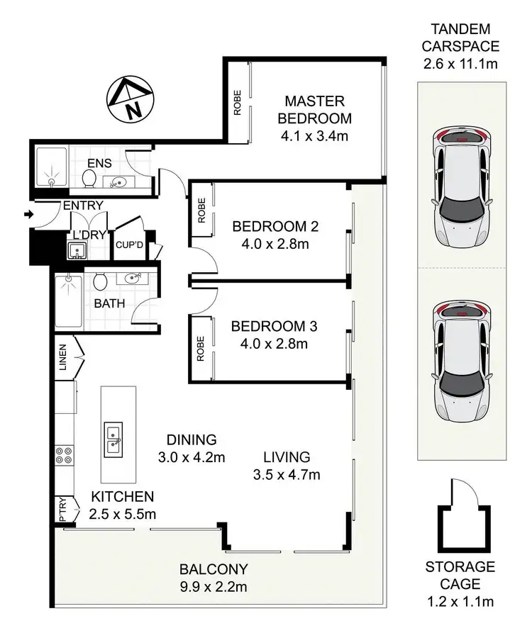 Floorplan of Homely unit listing, 408A/6 Nancarrow Ave, Ryde NSW 2112