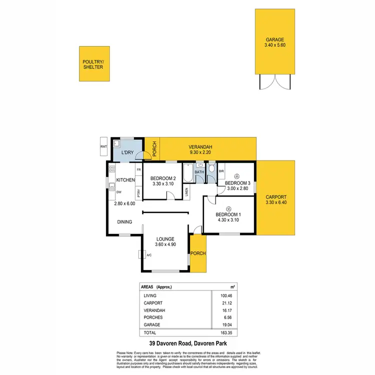 Floorplan of Homely house listing, 39 Davoren Road, Davoren Park SA 5113