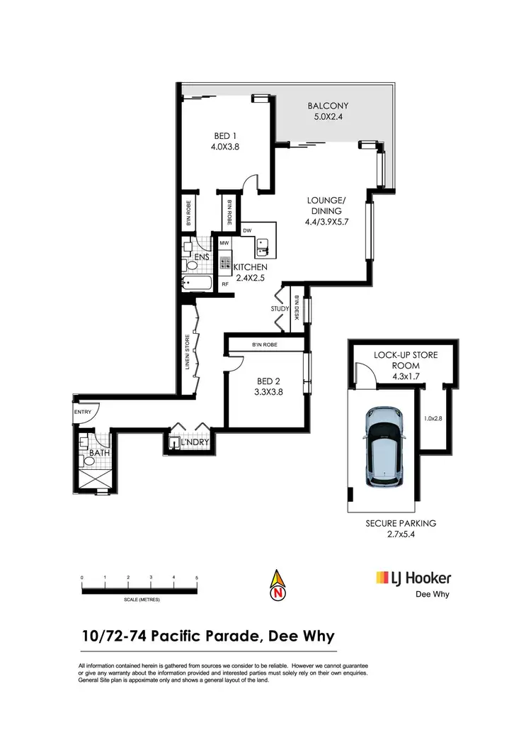 Floorplan of Homely unit listing, 10/72-74 Pacific Parade, Dee Why NSW 2099