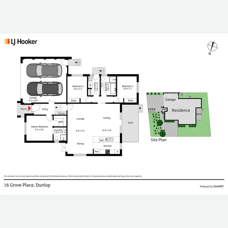 Floorplan of Homely house listing, 16 Grove Place, Dunlop ACT 2615