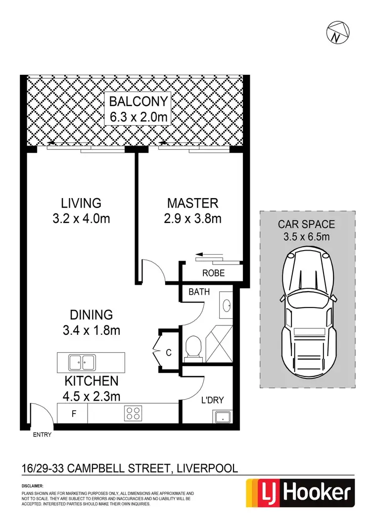 Floorplan of Homely apartment listing, 16/29-33 Campbell Street, Liverpool NSW 2170