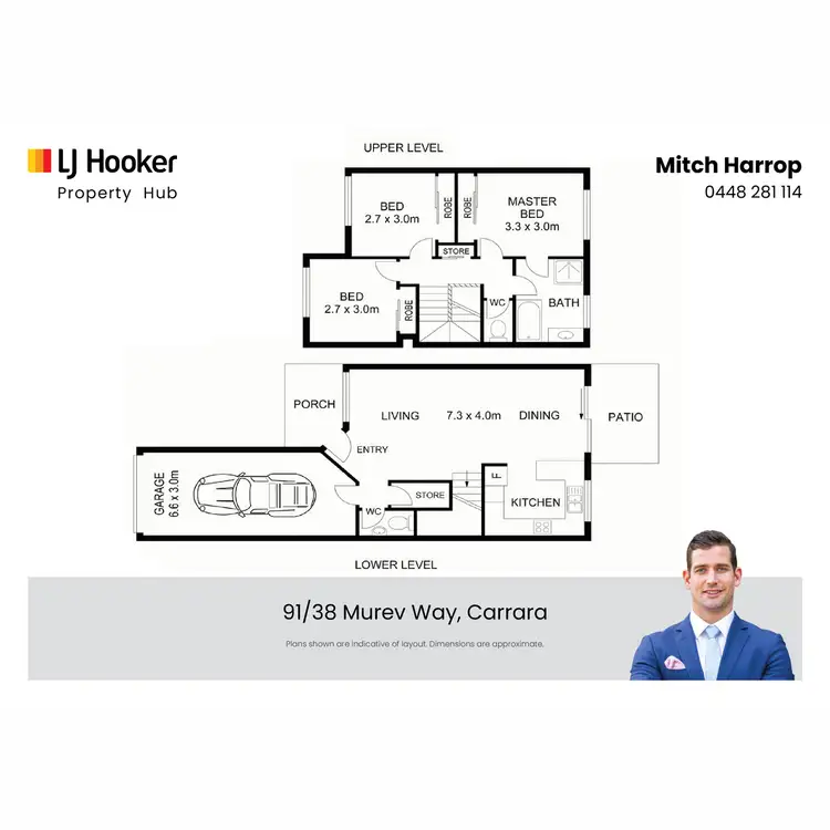 Floorplan of Homely townhouse listing, 91/38 Murev Way, Carrara QLD 4211