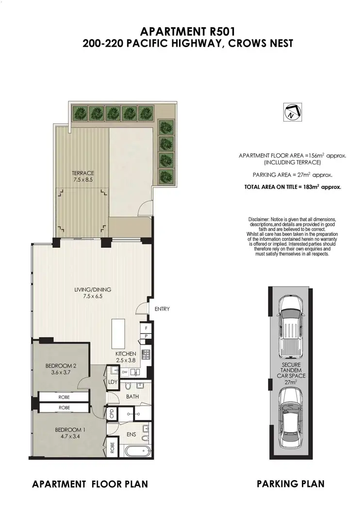 Floorplan of Homely apartment listing, R501/200-220 Pacific Highway, Crows Nest NSW 2065