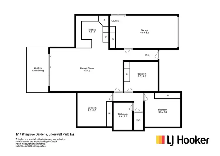 Floorplan of Homely unit listing, Unit 1/17 Wingrove Gardens, Shorewell Park TAS 7320