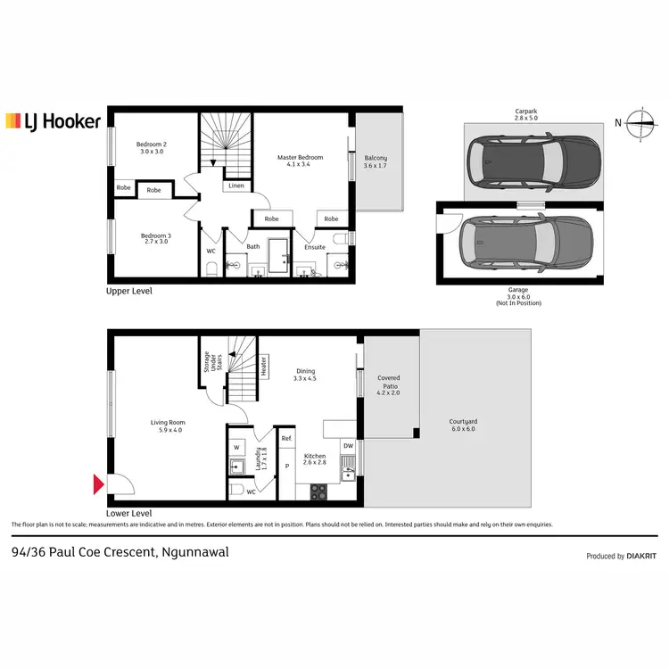 Floorplan of Homely townhouse listing, 94/36 Paul Coe Crescent, Ngunnawal ACT 2913