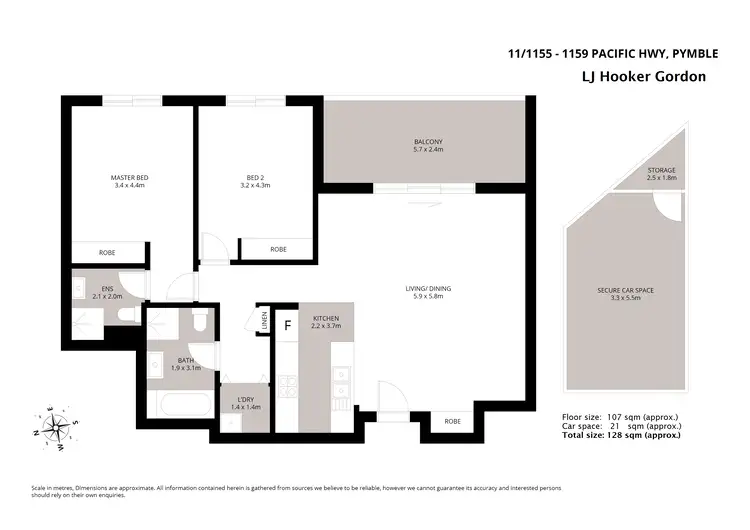 Floorplan of Homely unit listing, 11/1155 Pacific Hwy, Pymble NSW 2073