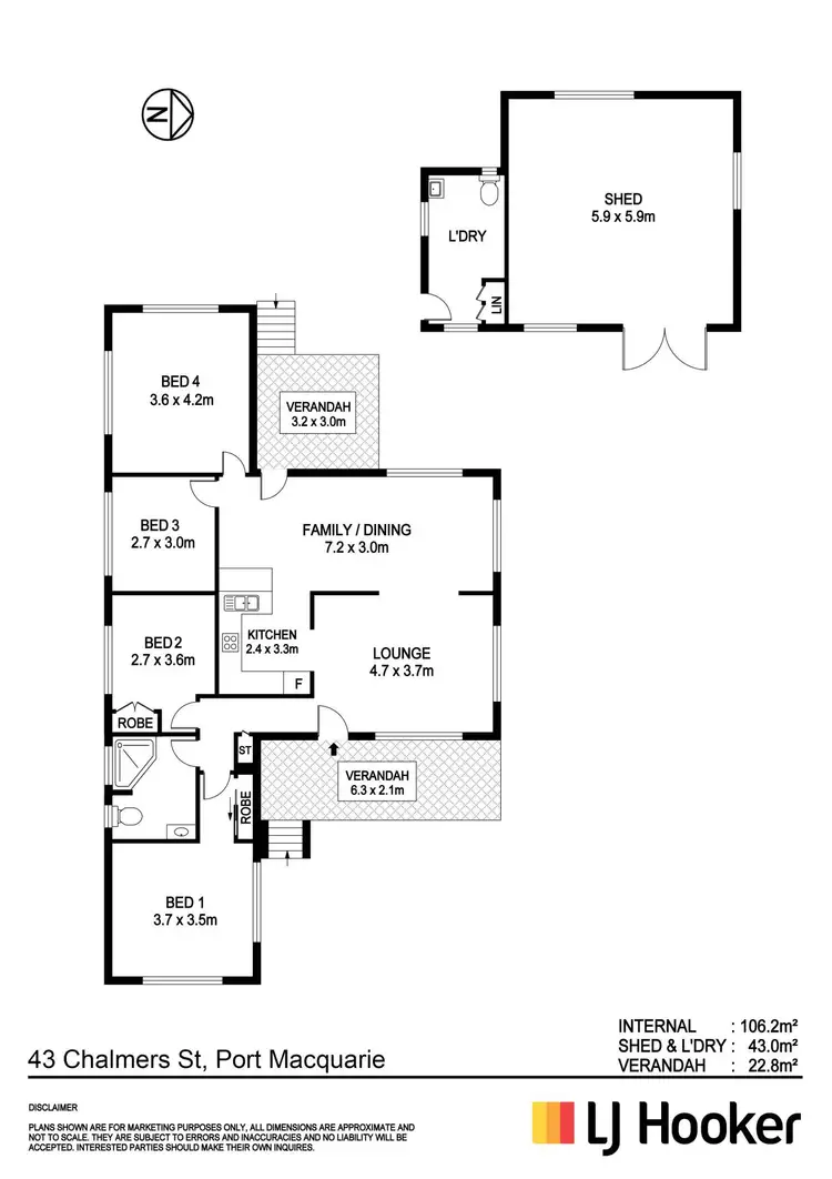 Floorplan of Homely house listing, 43 Chalmers Street, Port Macquarie NSW 2444