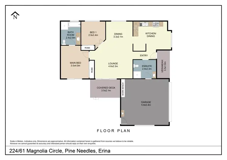 Floorplan of Homely villa listing, 224/61 Magnolia Circle Pine Needles, Erina NSW 2250