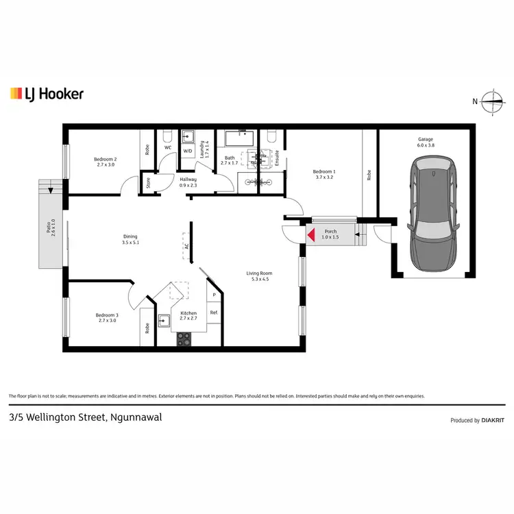 Floorplan of Homely townhouse listing, 3/5 Wellington Street, Ngunnawal ACT 2913