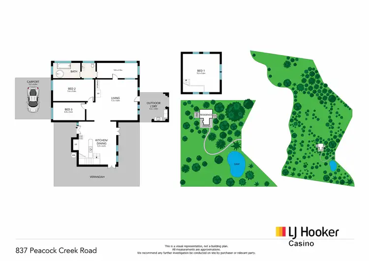 Floorplan of Homely rural property listing, 837 Peacock Creek, Bonalbo NSW 2469