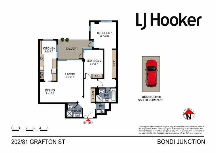 Floorplan of Homely apartment listing, 202/81 Grafton Street, Bondi Junction NSW 2022