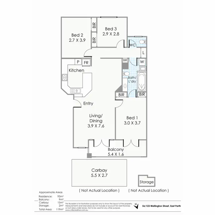 Floorplan of Homely apartment listing, 56/123 Wellington Street, East Perth WA 6004