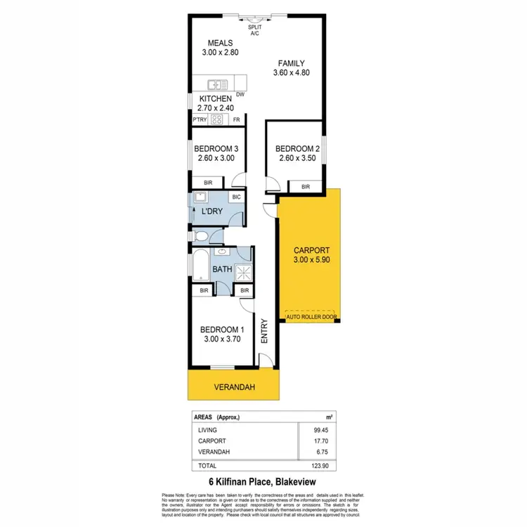 Floorplan of Homely house listing, 6 Kilfinan Place, Blakeview SA 5114