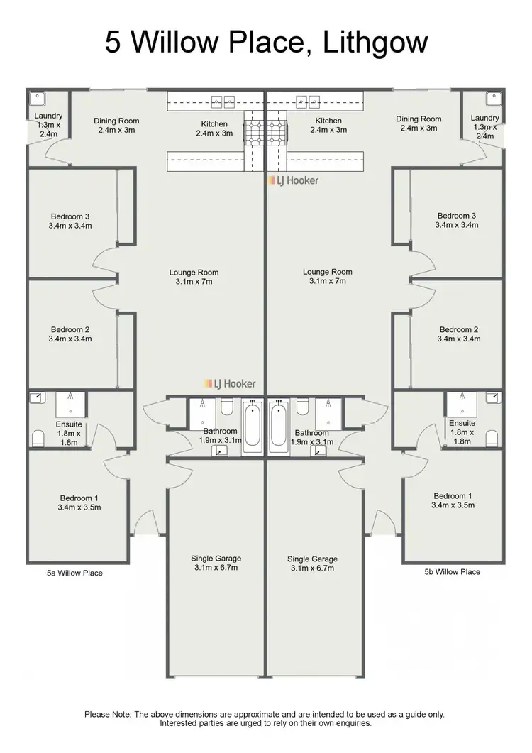 Floorplan of Homely semi-detached listing, 5 Willow Place, Lithgow NSW 2790