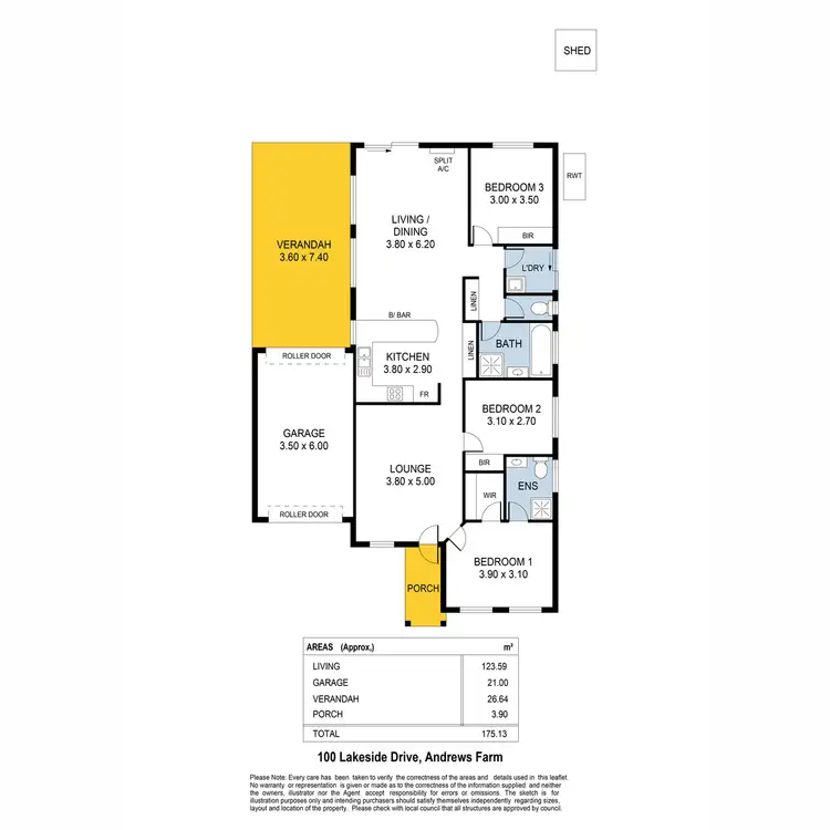 Floorplan of Homely house listing, 100 Lakeside Drive, Andrews Farm SA 5114
