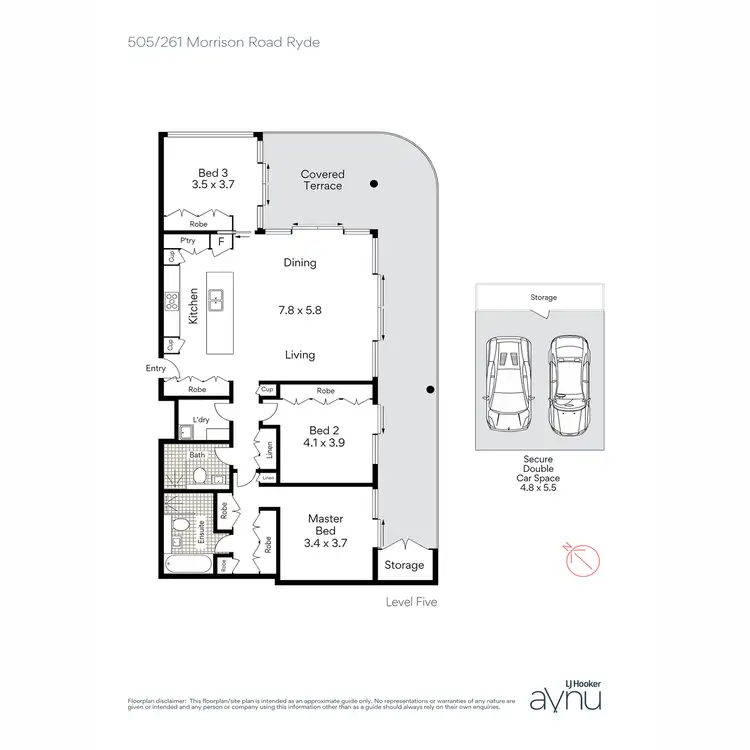Floorplan of Homely apartment listing, 505W/261 Morrison Road, Ryde NSW 2112