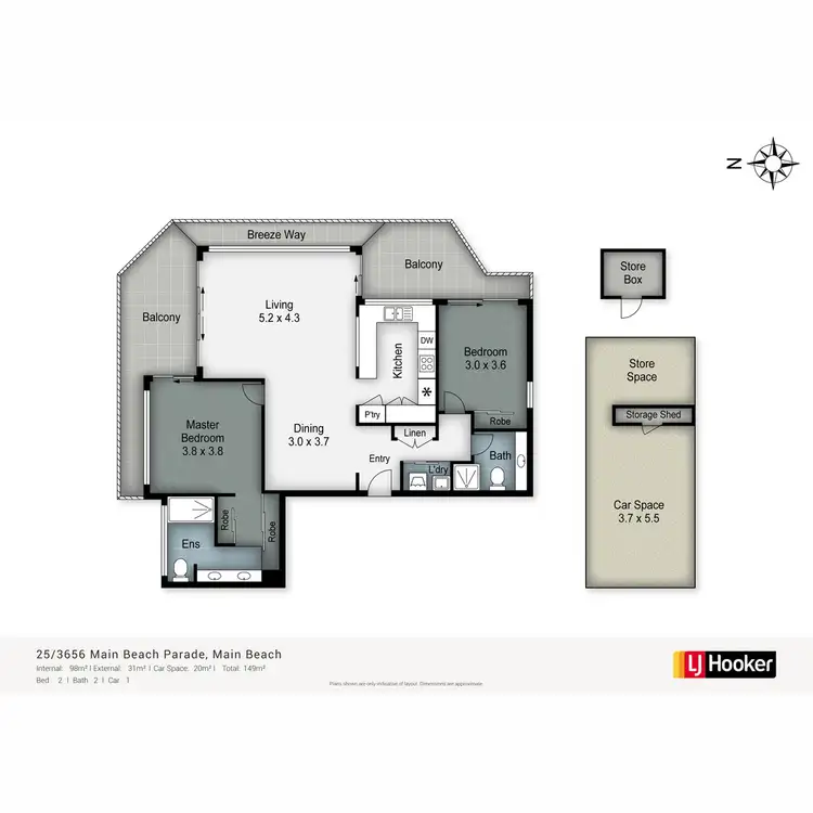 Floorplan of Homely unit listing, 25/3656 Main Beach Parade, Main Beach QLD 4217