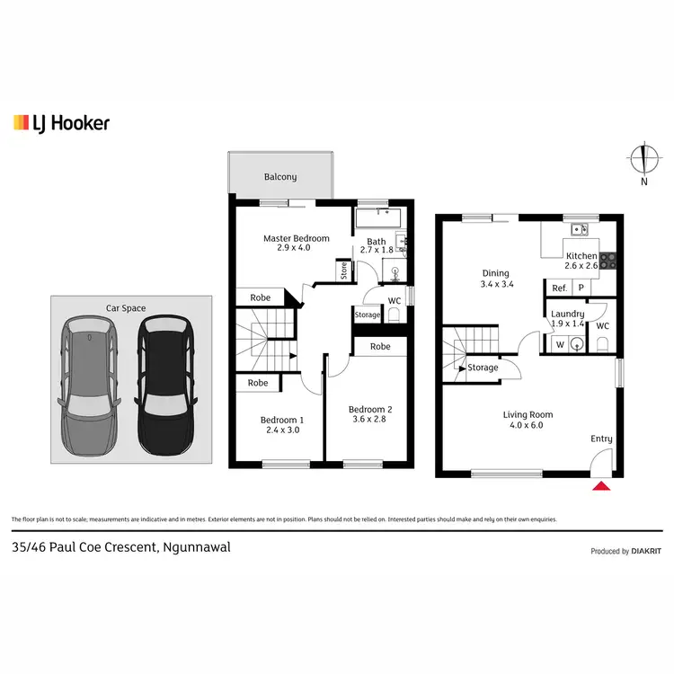 Floorplan of Homely townhouse listing, 35/46 Paul Coe Crescent, Ngunnawal ACT 2913