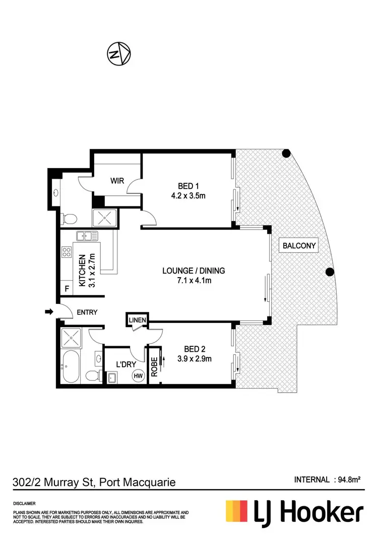 Floorplan of Homely apartment listing, 302/2 Murray Street, Port Macquarie NSW 2444