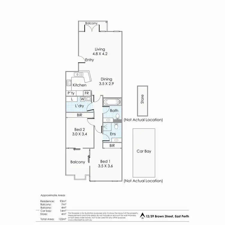 Floorplan of Homely apartment listing, 12/39 Brown Street, East Perth WA 6004