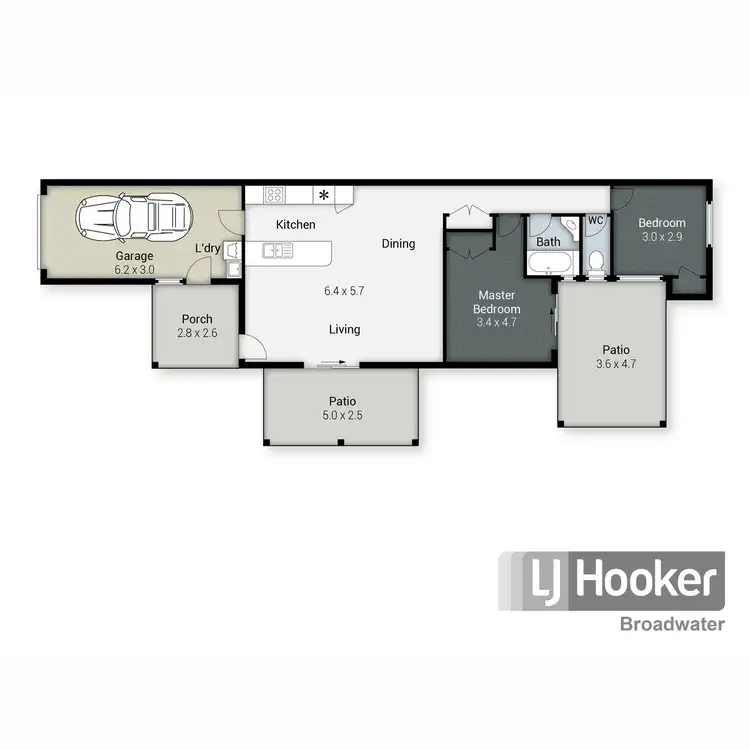Floorplan of Homely semi-detached listing, 1/9 Telopea Street, Labrador QLD 4215