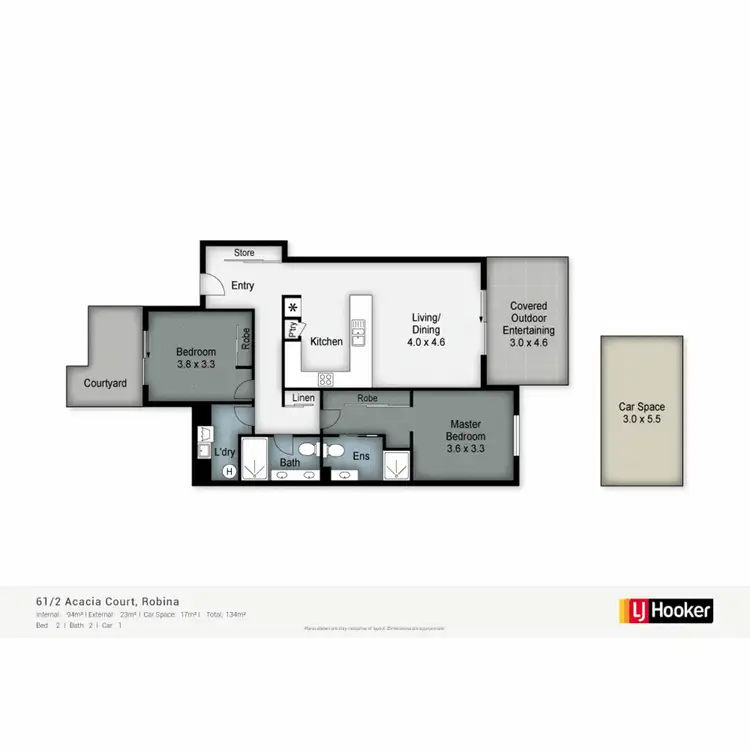 Floorplan of Homely unit listing, 61/2 Acacia Court, Robina QLD 4226