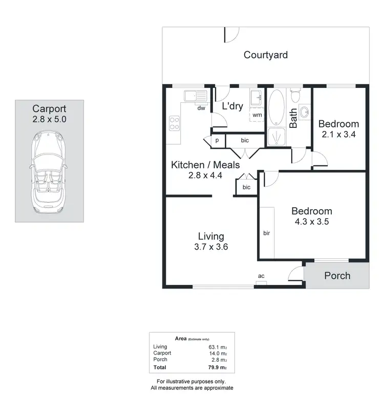 Floorplan of Homely unit listing, 2/32 Hereford Avenue, Trinity Gardens SA 5068