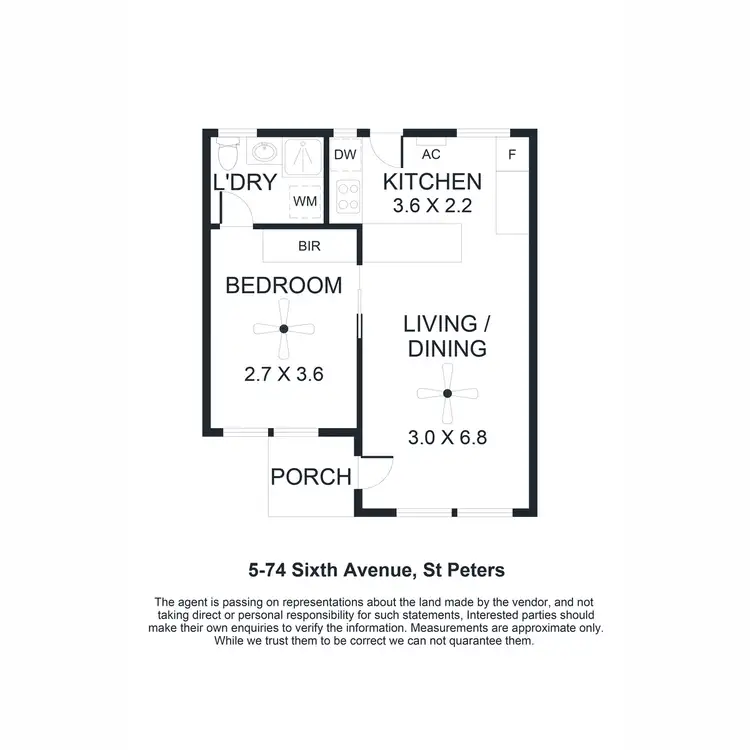 Floorplan of Homely unit listing, 5/74 Sixth Avenue, St Peters SA 5069