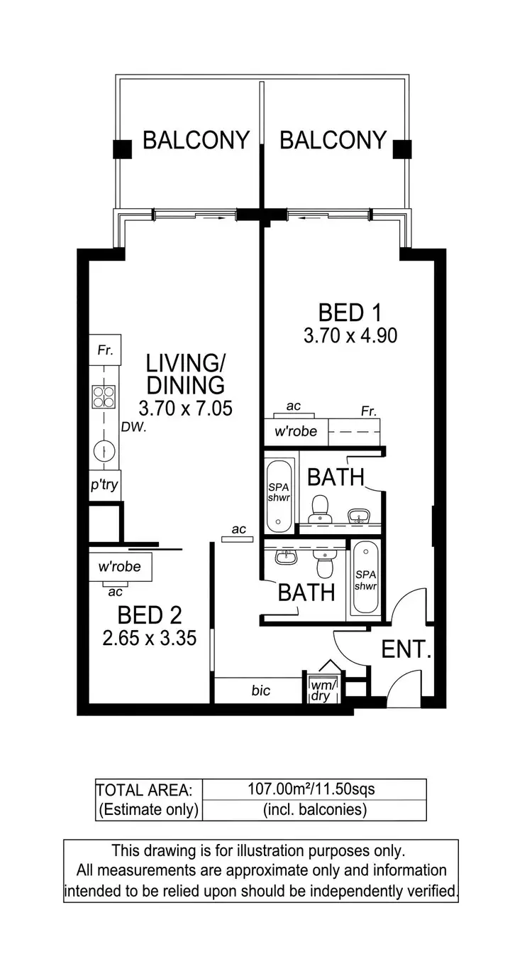 Floorplan of Homely apartment listing, 626/16 Holdfast Promenade, Glenelg SA 5045