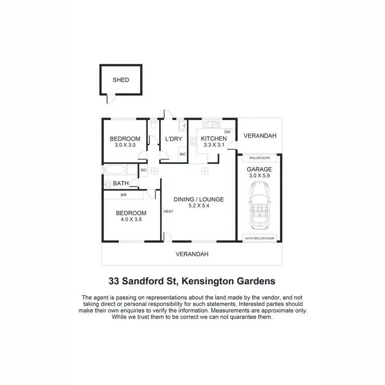 Floorplan of Homely house listing, 33 Sandford Street, Kensington Gardens SA 5068