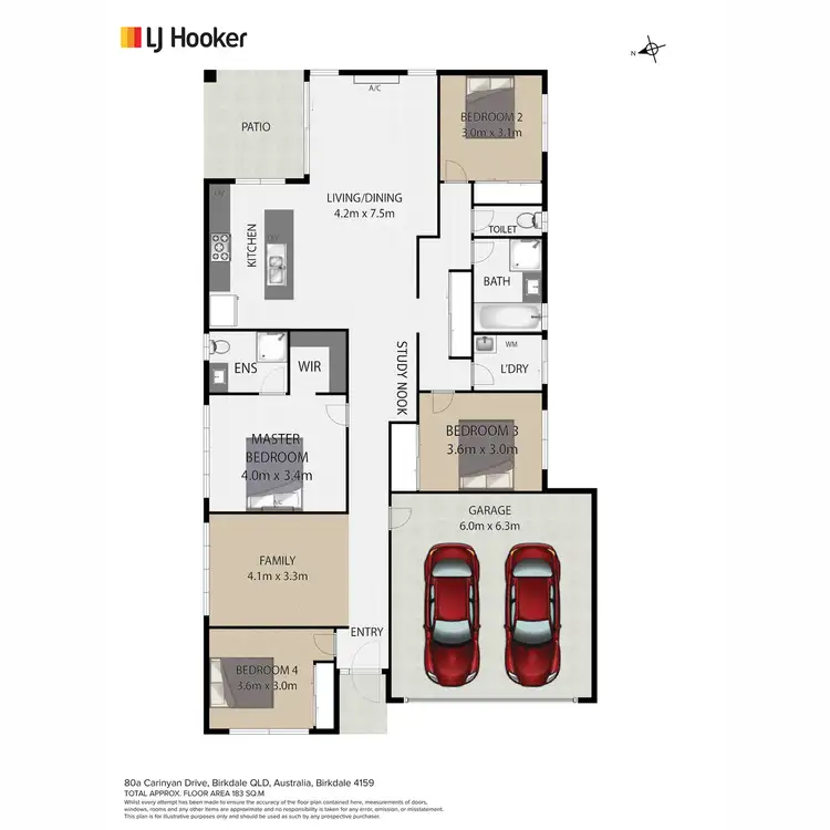 Floorplan of Homely house listing, 80A Carinyan Drive, Birkdale QLD 4159