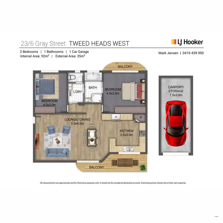 Floorplan of Homely unit listing, 23/6 Gray Street, Tweed Heads West NSW 2485