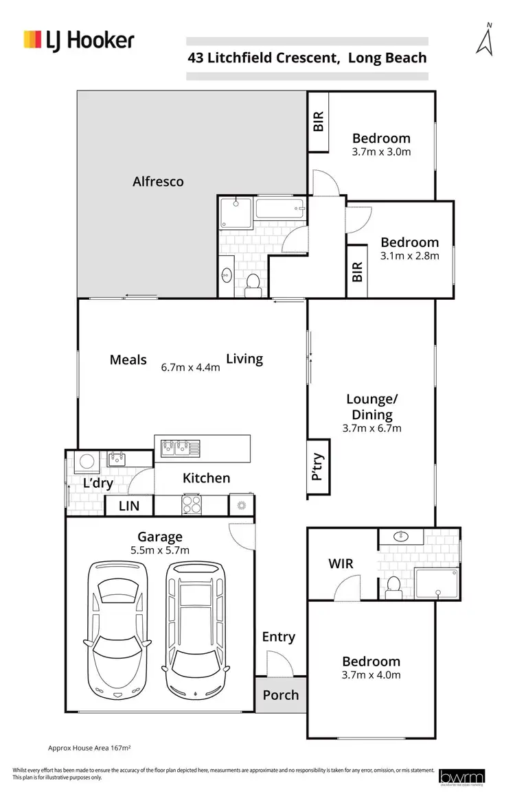 Floorplan of Homely house listing, 43 Litchfield Crescent, Long Beach NSW 2536
