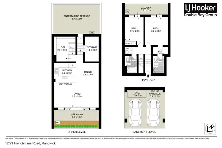 Floorplan of Homely apartment listing, 12/99-105 Frenchmans Road, Randwick NSW 2031