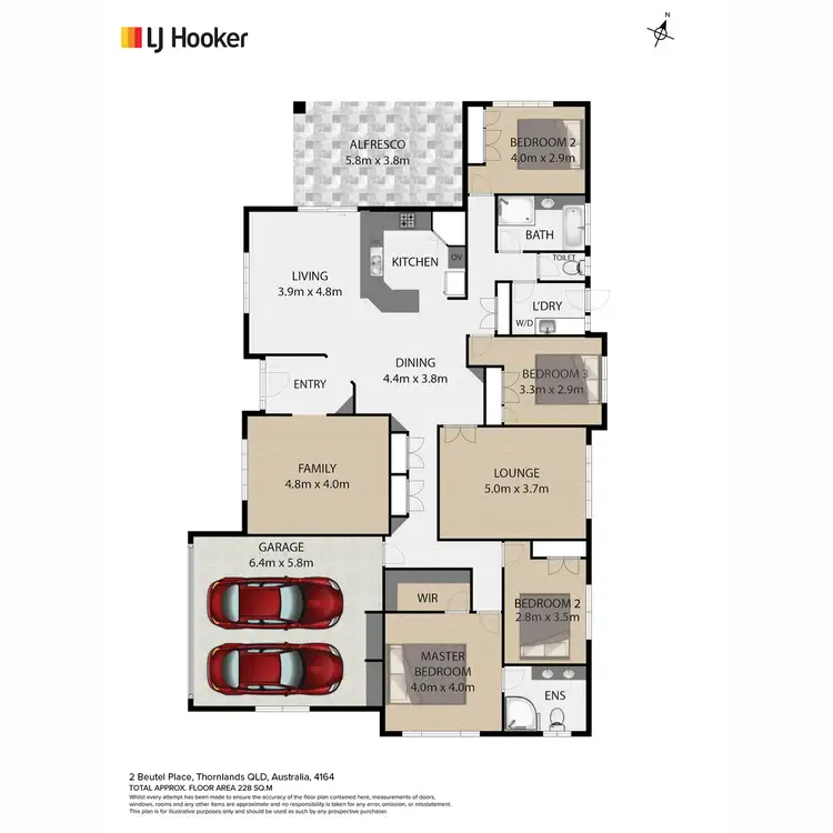 Floorplan of Homely house listing, 2 Beutel Place, Thornlands QLD 4164
