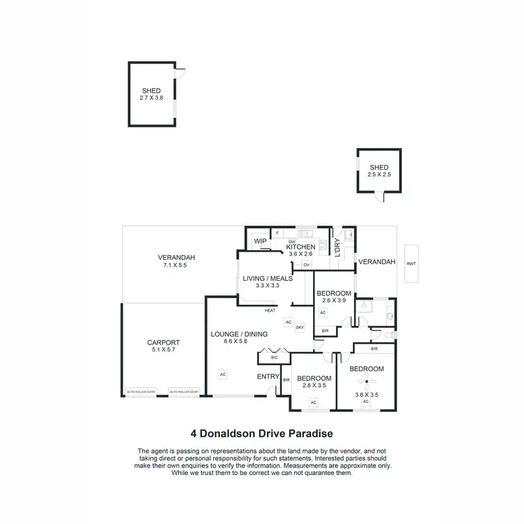 Floorplan of Homely house listing, 4 Donaldson Drive, Paradise SA 5075