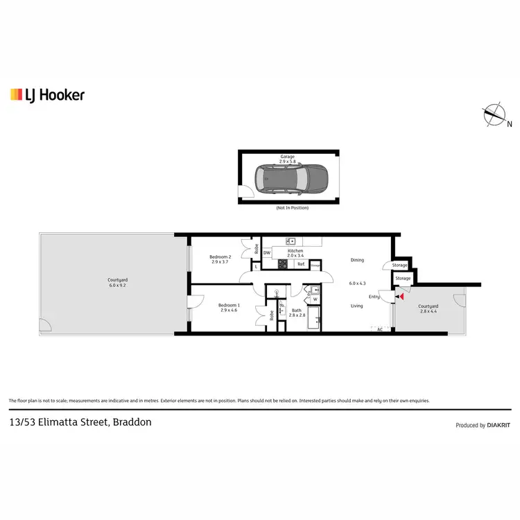 Floorplan of Homely townhouse listing, 13/53 Elimatta Street, Braddon ACT 2612