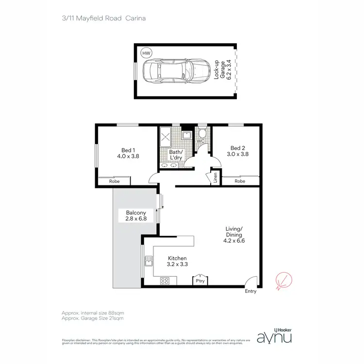 Floorplan of Homely unit listing, 3/11 Mayfield Road, Carina QLD 4152