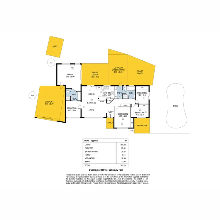 Floorplan of Homely house listing, 3 Carlingford Drive, Salisbury Park SA 5109