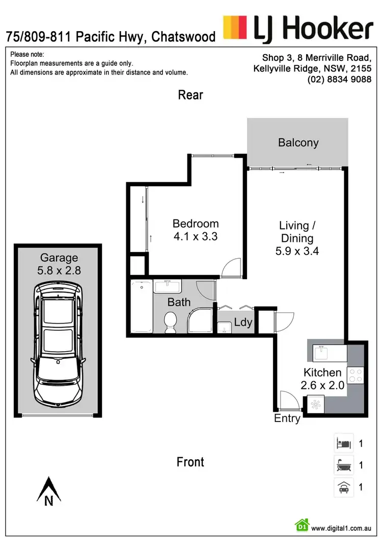 Floorplan of Homely unit listing, 75/809-811 Pacific Highway, Chatswood NSW 2067