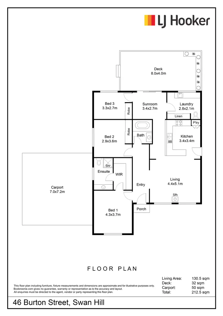 Floorplan of Homely house listing, 46 Burton Street, Swan Hill VIC 3585
