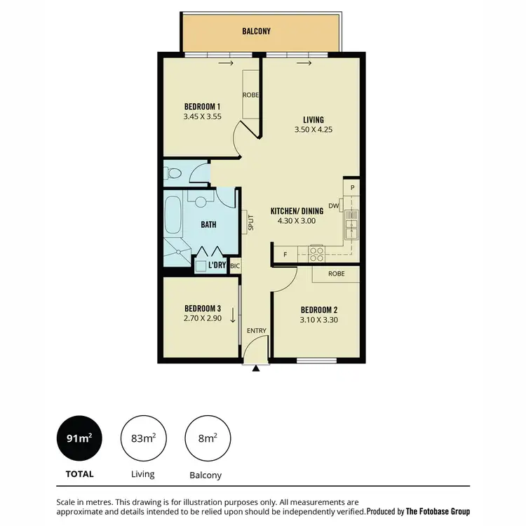 Floorplan of Homely apartment listing, 8/10-16 Light Common, Mawson Lakes SA 5095