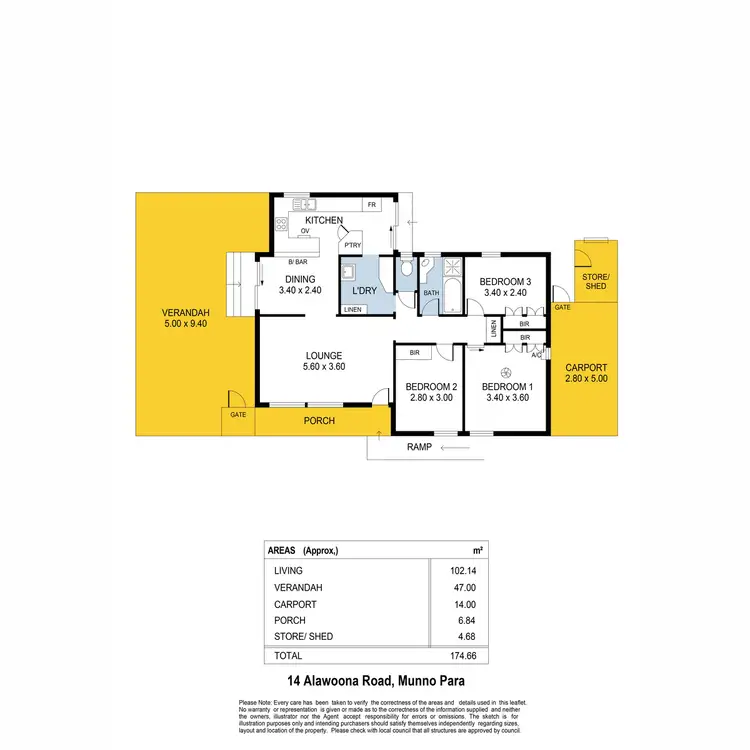 Floorplan of Homely house listing, 14 Alawoona Road, Munno Para SA 5115