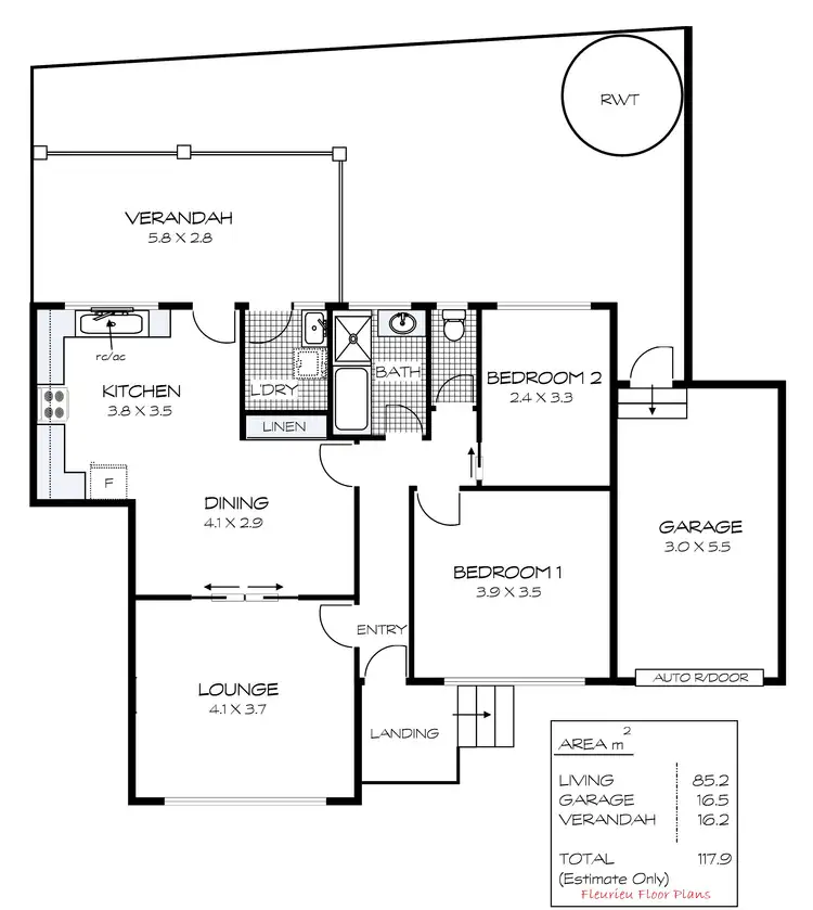 Floorplan of Homely unit listing, 2/42 Seaview road, Victor Harbor SA 5211