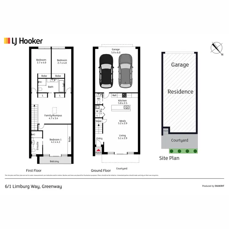 Floorplan of Homely townhouse listing, 6/1 Limburg Way, Greenway ACT 2900