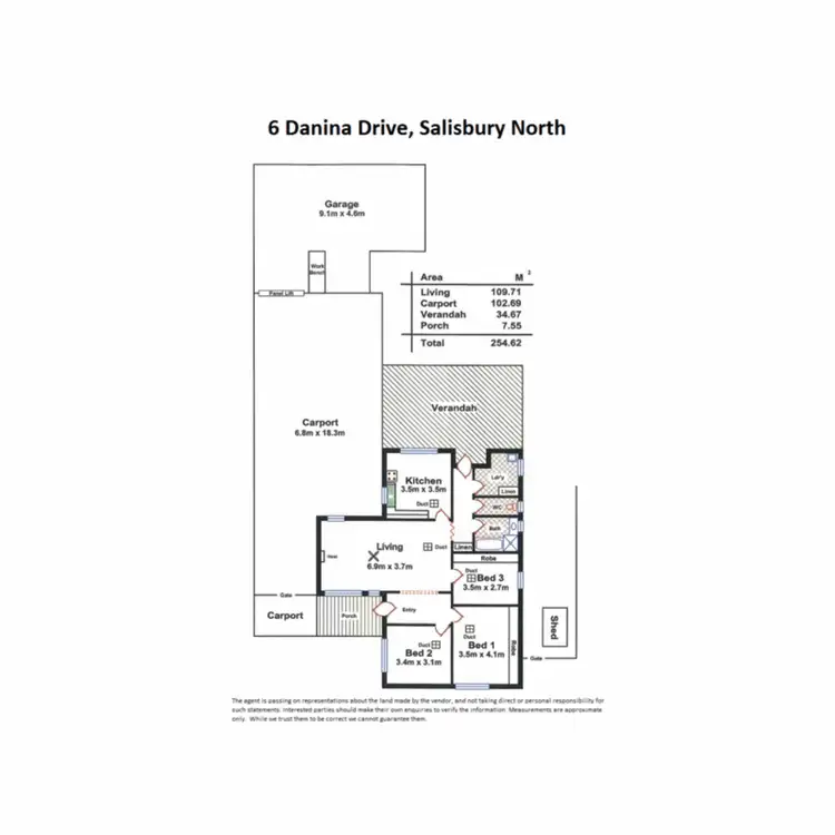 Floorplan of Homely house listing, 6 Danina Drive, Salisbury North SA 5108