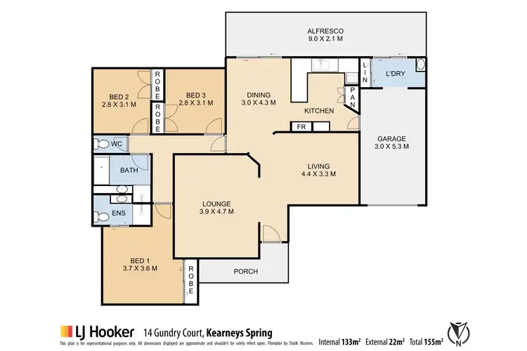 Floorplan of Homely house listing, 14 Gundry Court, Kearneys Spring QLD 4350